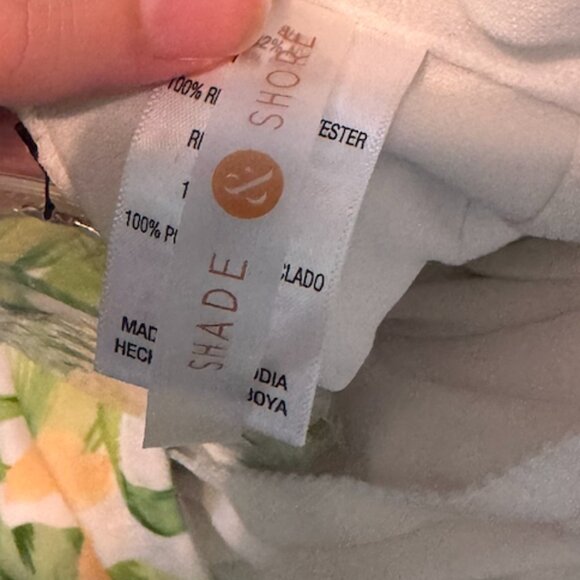 Shade & Shore Women's Bandeau Tie-Front Cutout One Piece Swimsuit Tropical Print - Picture 3 of 6